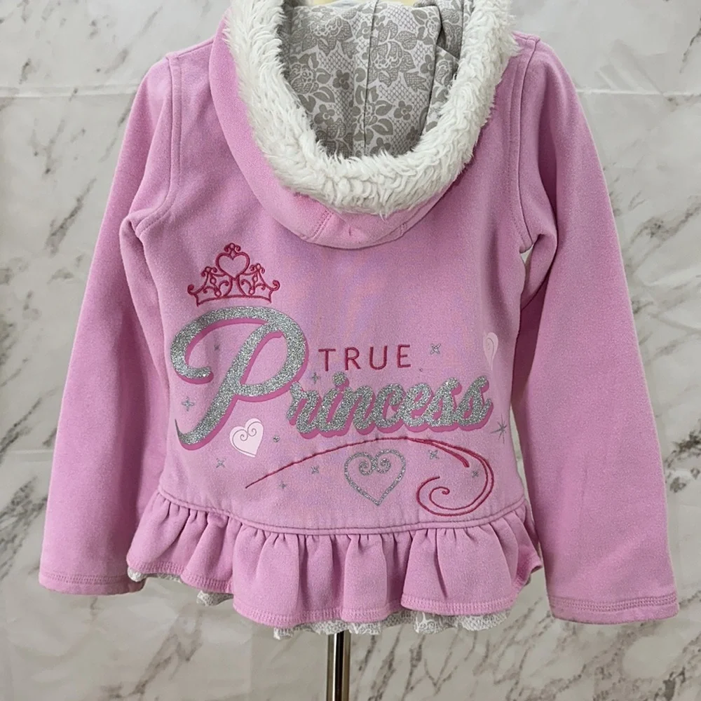Disney True Princess Embroidered Lined‎ zip Hoodie girls 7/8